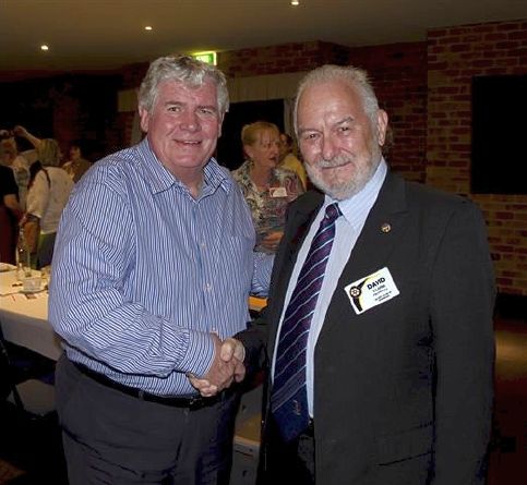 Dr John Tierney with David Clark, President of the Rotary Club of Cessnock