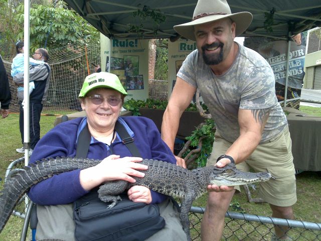 Gillian with Crush the Crocodile and Tony from 